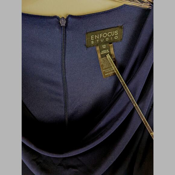 Enfocus studio Jumpsuit sz 12 Navy Bust40"Waist 28" unstretched.See Description - Picture 3 of 11